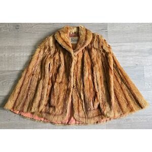 Vintage Chic Brown Mink Fur Cape Shaw w/ Pockets Mindlins Kansas City